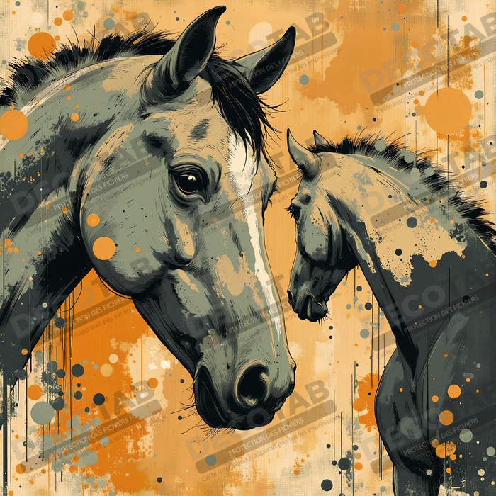 Tableau cheval | Peinture moderne expressive cheval