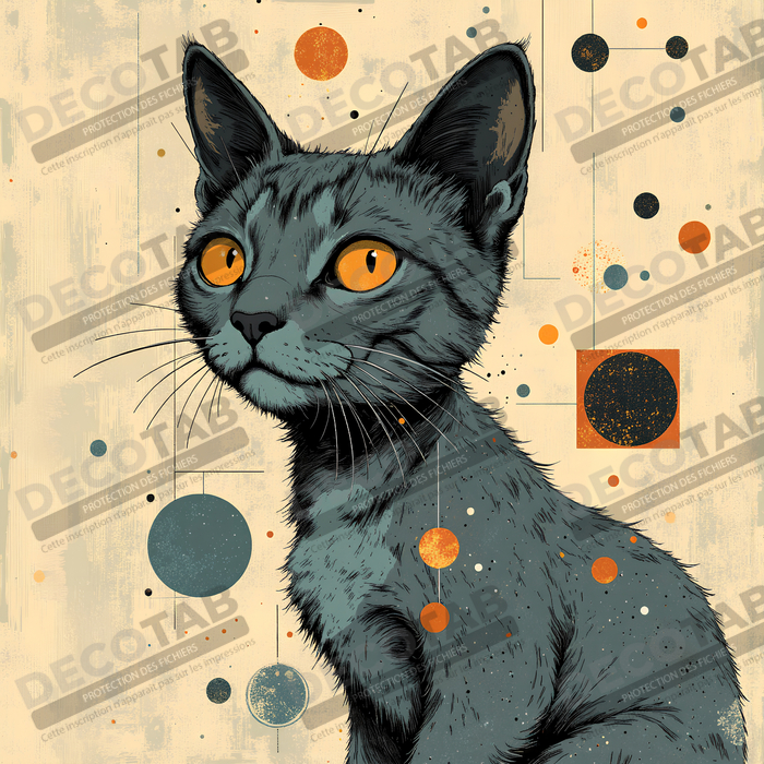 Tableau chat | Peinture expressive moderne chat