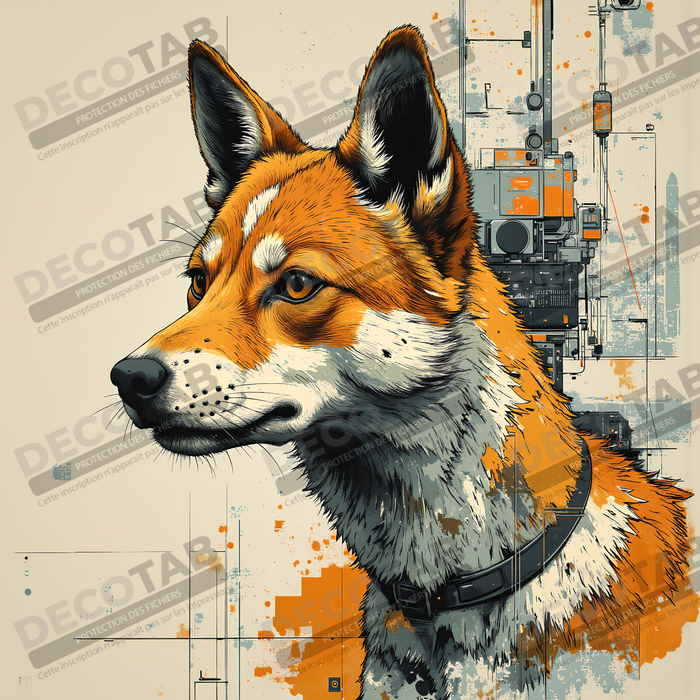 Tableau chien | Peinture chien moderne expressive