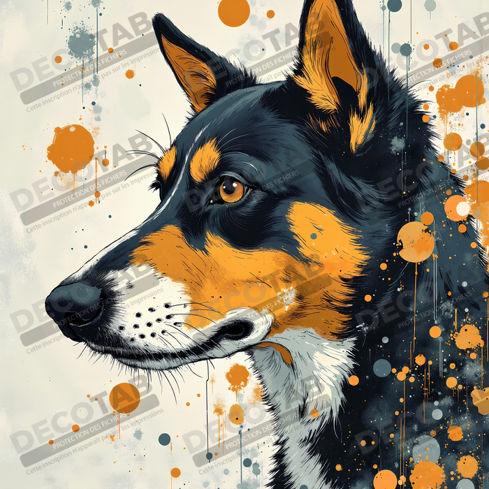 Tableau chien | Peinture chien moderne expressive