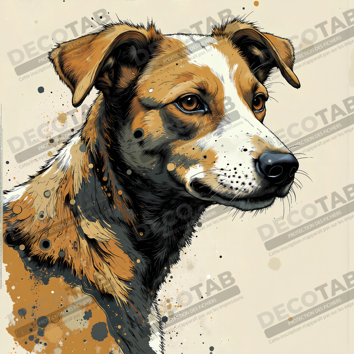 Tableau chien | Peinture chien moderne expressive