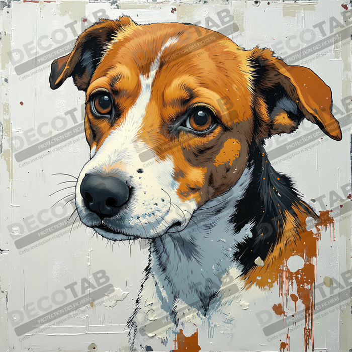 Tableau chien | Peinture chien moderne expressive