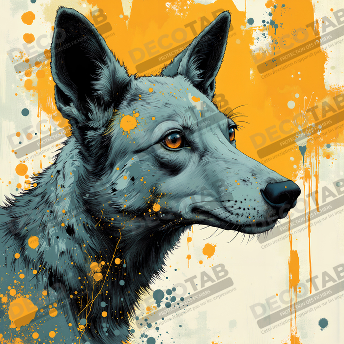 Tableau chien | Peinture chien moderne expressive