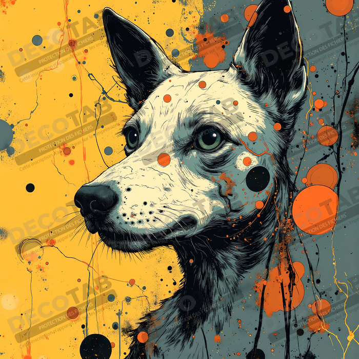 Tableau chien | Peinture chien moderne expressive