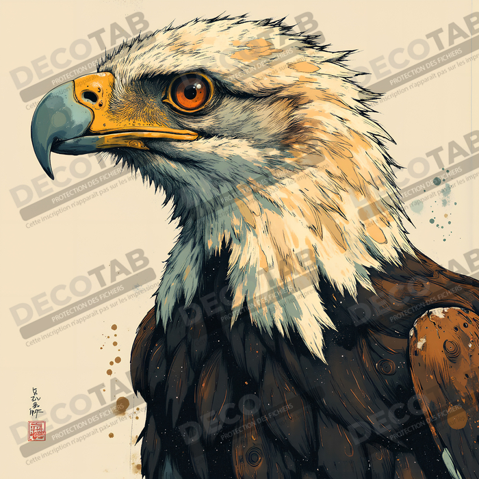 Tableau aigle royal | Peinture animalière contemporaine