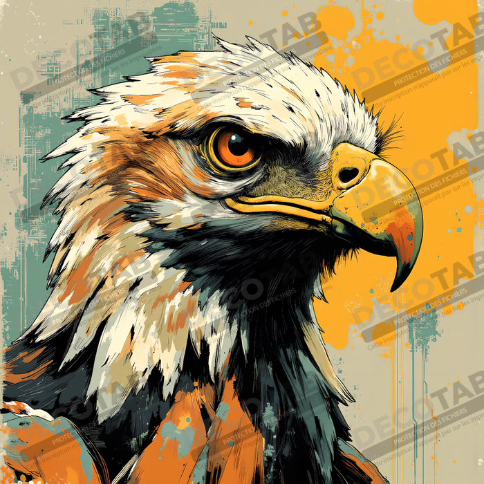 Tableau aigle royal | Peinture animalière contemporaine