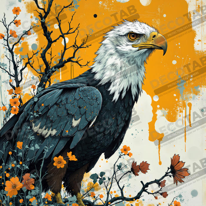 Tableau aigle royal | Peinture animalière contemporaine