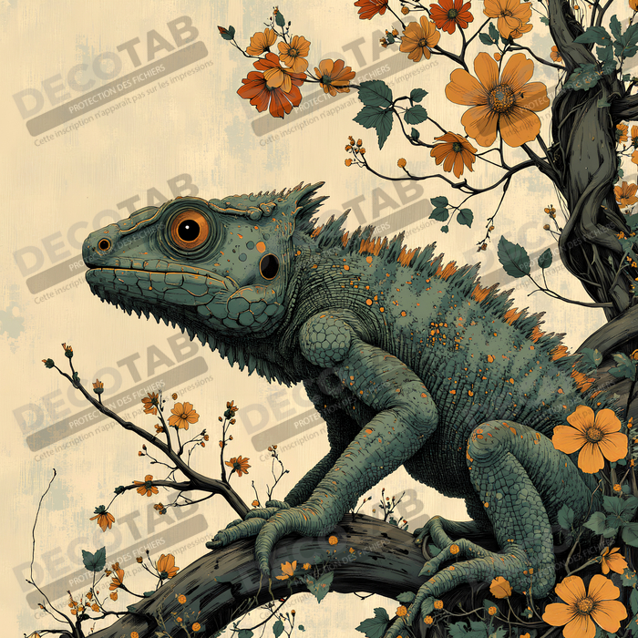 Tableau caméléon - Peinture moderne et expressive