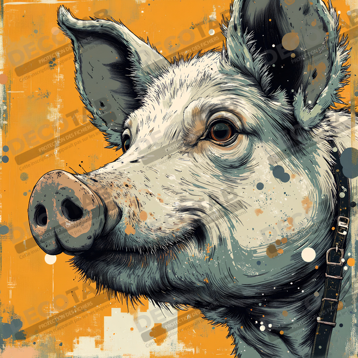 Tableau cochon - Peinture moderne et expressive