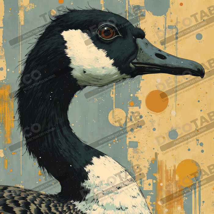 Tableau canard et oie moderne - Peinture animalière expressive
