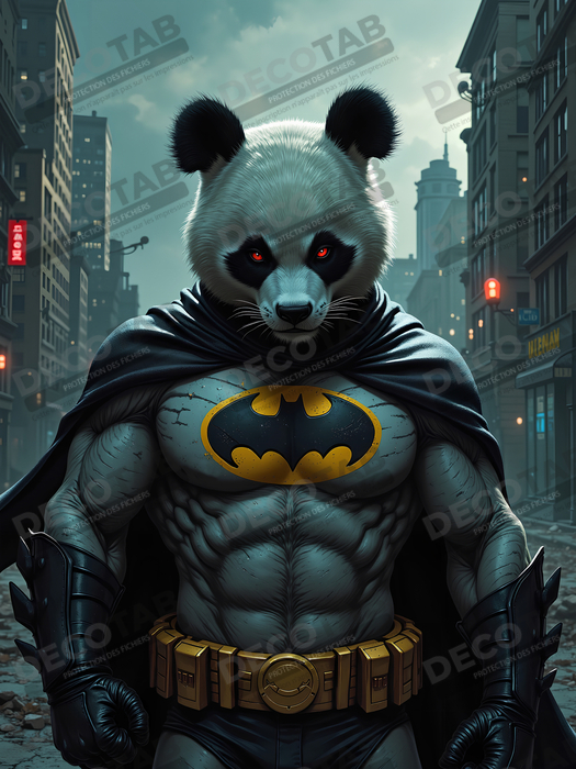 Tableau panda super-héros | Décoration originale et moderne