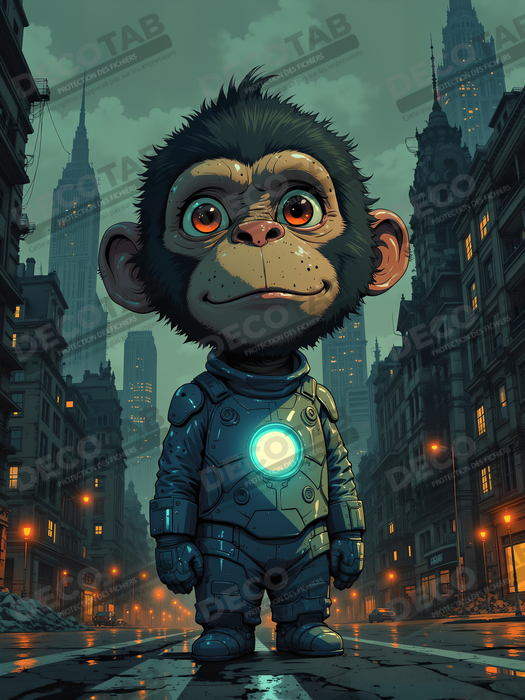 Tableau chimpanzé super-héros sombre | Décoration pop culutre