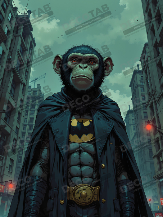 Tableau chimpanzé super-héros sombre | Décoration pop culutre