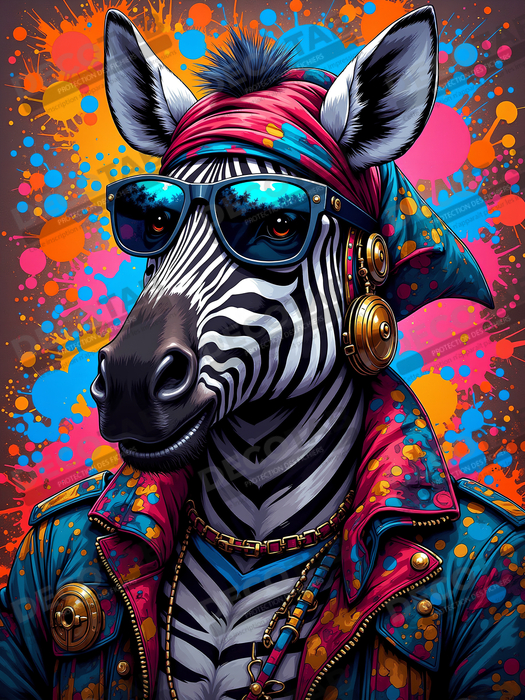 Tableau zèbre graffiti - Art mural audacieux et ultra coloré