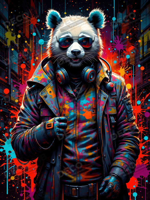 Tableau panda graffiti - Art mural coloré et surprenant