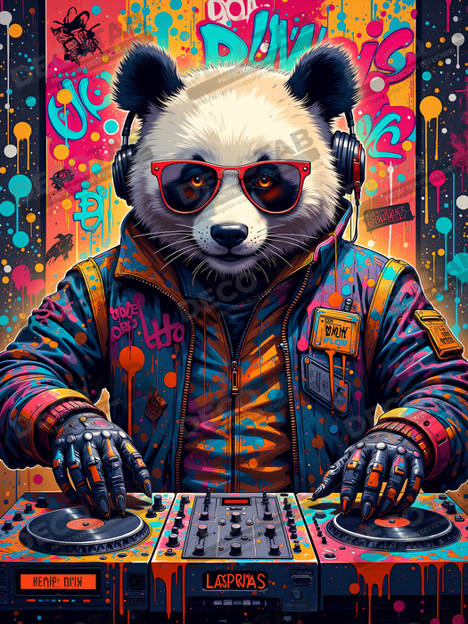 Tableau panda graffiti - Art mural coloré et surprenant