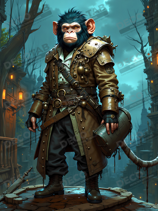 Tableau chimpanzé pirate - Portrait d’animal aventurier plein d’humour