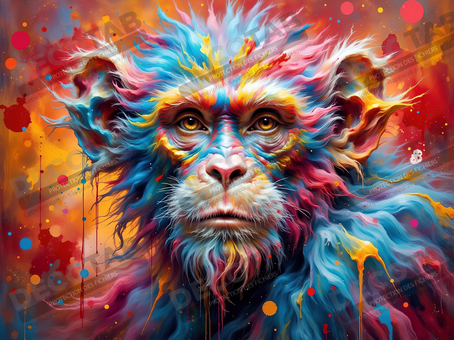 Tableau singe cosmique