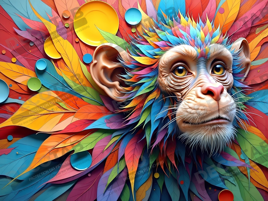 Tableau chimpanzé pop art - Explosion de couleurs et styles fantaisistes