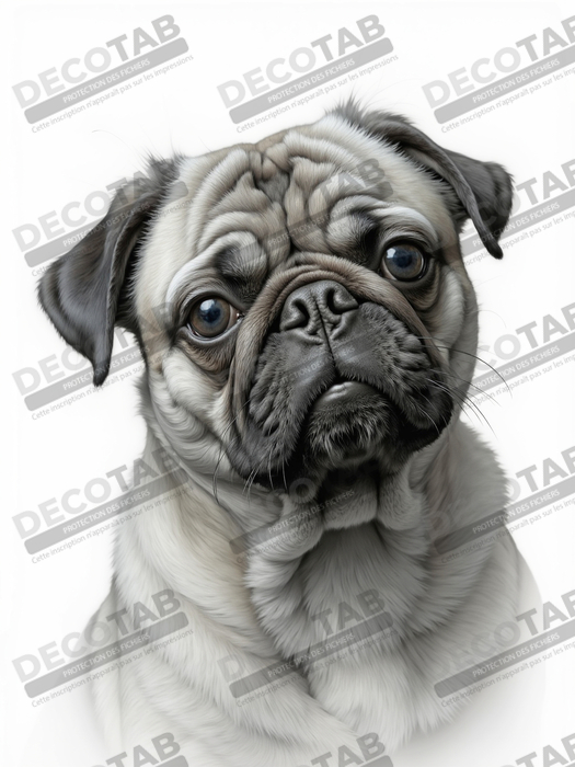 Tableau carlin lumineux - Portrait photographique sur fond blanc