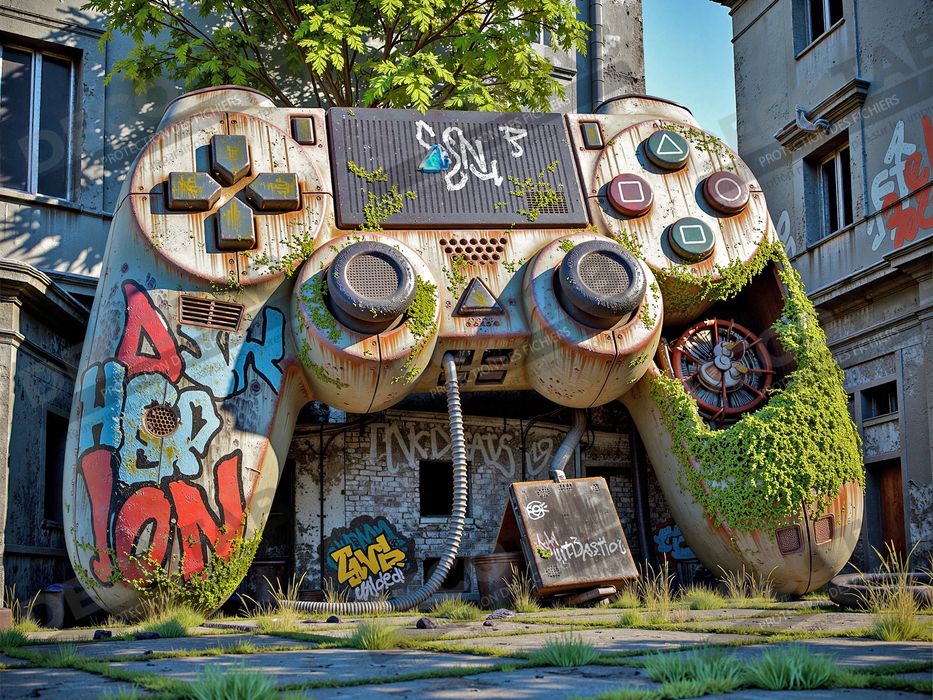 Tableau manette urbaine - Art gaming post-apocalyptique