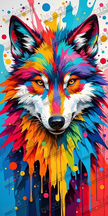 Tableau loup pop art - Portrait vibrant et sauvage