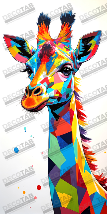 Tableau girafe pop art - Couleurs vives et élégance ludique