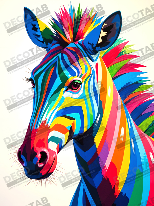 Tableau zèbre pop art - Éclat graphique et couleurs vives