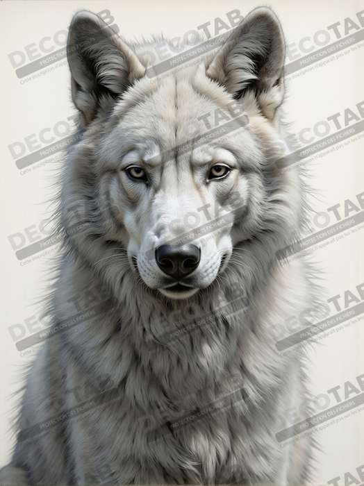 Tableau loup sur fond clair - Portrait photo artistique