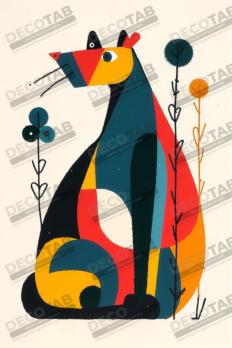 Tableau & affiche minimaliste animal géométrique