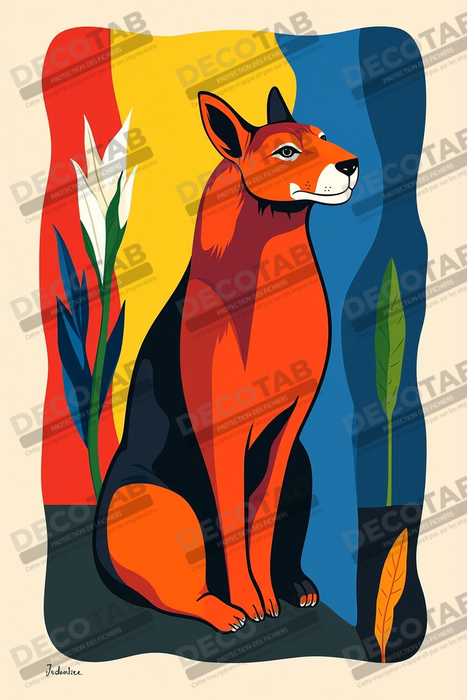 Tableau & affiche minimaliste animal géométrique