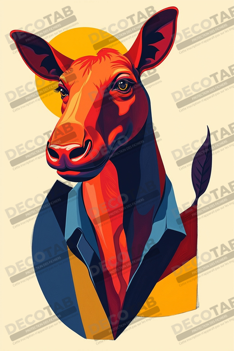 Tableau & affiche minimaliste animal géométrique