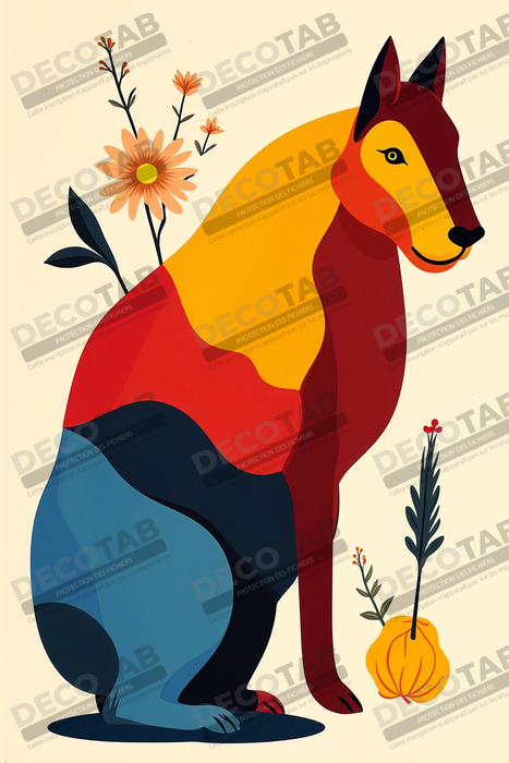 Tableau & affiche minimaliste animal géométrique