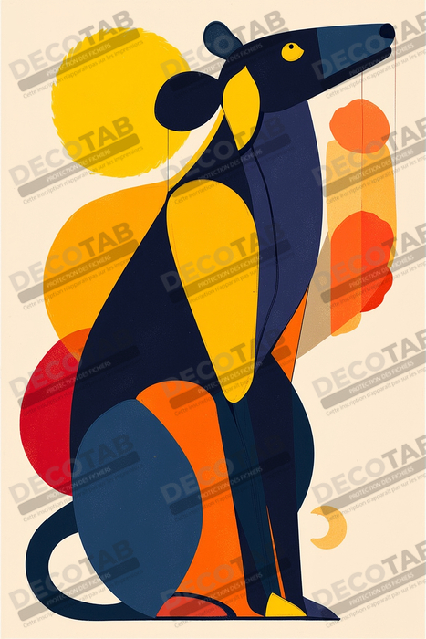 Tableau & affiche minimaliste animal géométrique