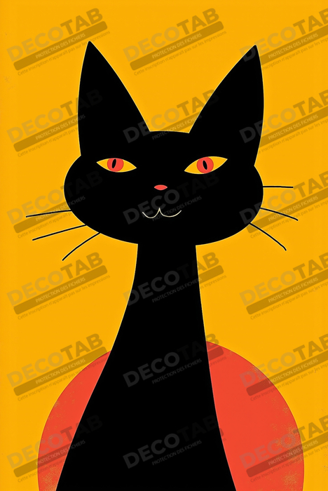 Tableau affiche minimaliste chat géométrique moderne 