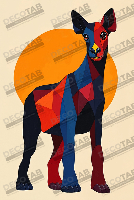 Tableau & affiche minimaliste animal géométrique