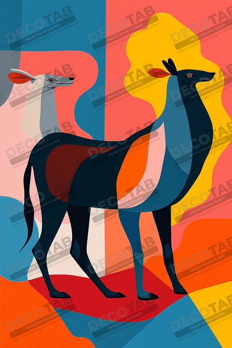 Tableau & affiche minimaliste animal géométrique