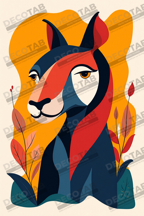 Tableau & affiche minimaliste animal géométrique