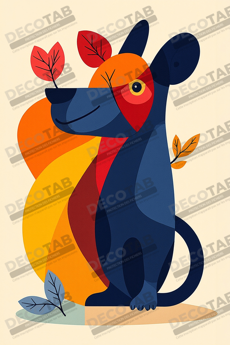 Tableau & affiche minimaliste animal géométrique