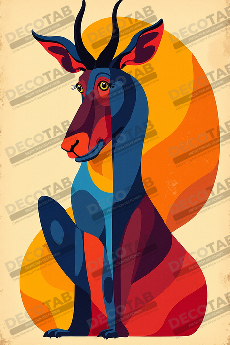 Tableau & affiche minimaliste animal géométrique