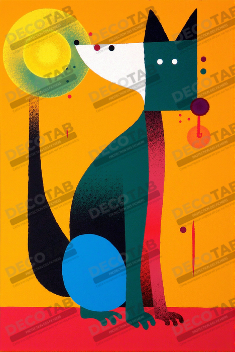 Tableau affiche minimaliste chat géométrique moderne 
