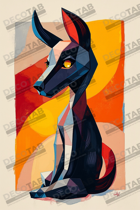 Tableau & affiche minimaliste animal géométrique