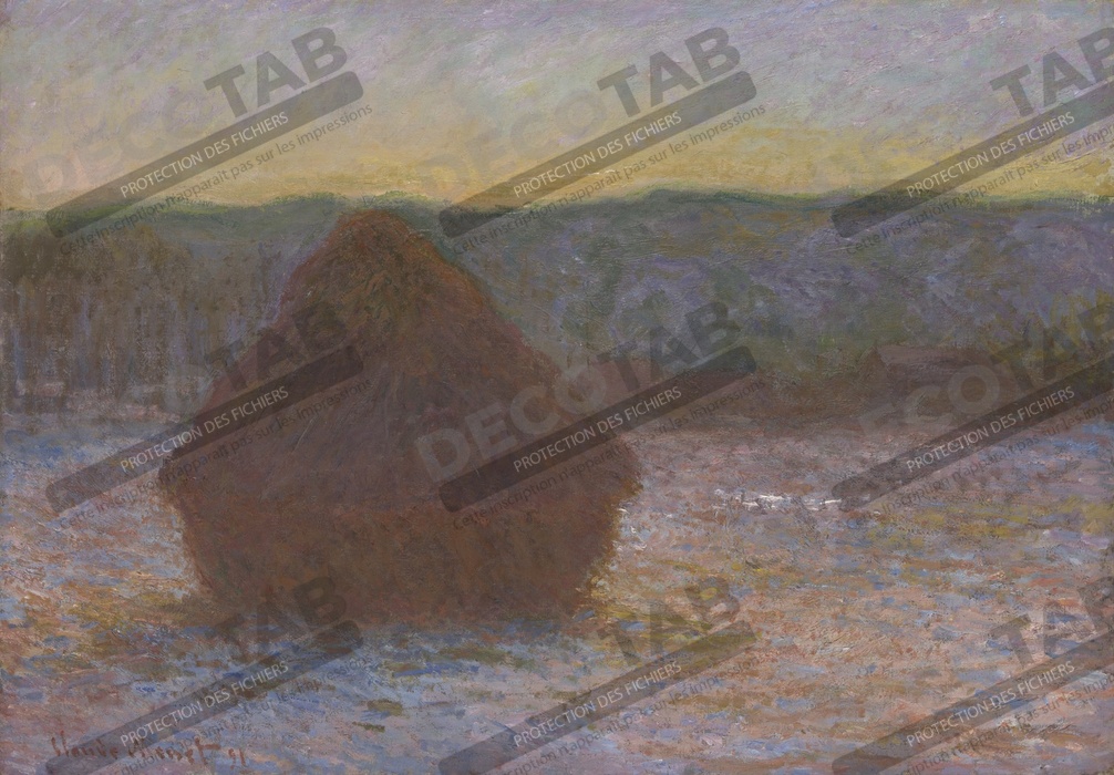 Reproduction Pile de blé (dégel, coucher de soleil) de Claude Monet
