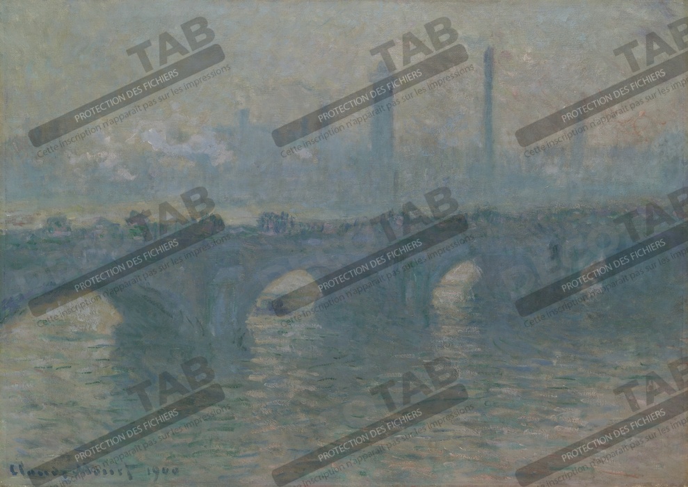 Reproduction Pont de Waterloo, temps gris de Claude Monet