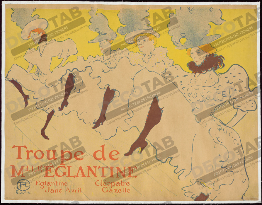 Reproduction Mademoiselle Eglantine's Troupe de Henri de Toulouse-Lautrec