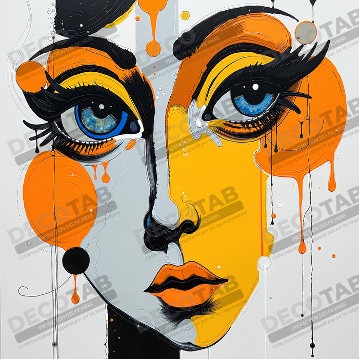 Tableau moderne : portrait inspiration cubiste