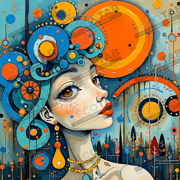 Tableau moderne : portrait inspiration cubiste