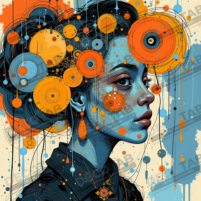 Tableau moderne : portrait inspiration cubiste