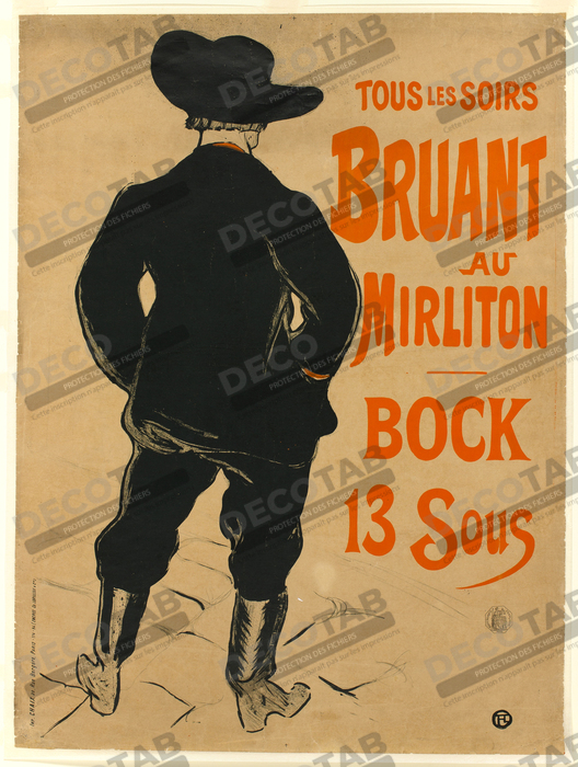 Reproduction Aristide Bruant de Henri de Toulouse-Lautrec