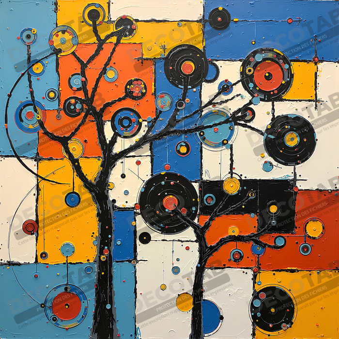 Tableau abstrait moderne et coloré Made in France